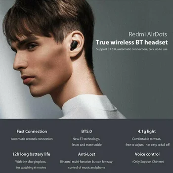  A6S Headsety Pre Redmi Airdots Bezdrôtové Slúchadlá BT 5.0 TWS Slúchadlá do uší Potlačením Hluku Mic Pre Xiao IPhone Huawei Samsung