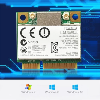  300Mbps Mini PCI-E Bezdrôtový Adaptér 2.4 G/5G Dual Band Bluetooth-kompatibilné 4.0 WiFi Sieťová Karta Dongle pre Notebook Notebook PC
