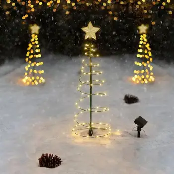 LED Svetlá na Vianočný Stromček a Vianočné Dekorácie Nočné Svetlo Vianočný Stromček Špirála String Lampy Vianoce Trávnik Dekorácie Navidad Natal