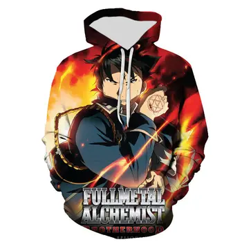  Fullmetal Alchemist Nadrozmerné Hoodie Cartoon Luxusné Moderné 3D Vytlačené pánske Mikiny Bežné Anime Deti Hoodies