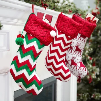  Nový Rok, Veľká Vianočná Pančucha Vrece Vianočné Darčeky Candy Bag Vianočné Dekorácie Pre Domov Pletené Ponožky Vianočný Strom Decor