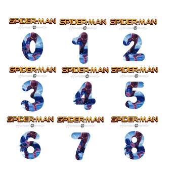  Marvel Roztomilý Spiderman Číslo Prenosu Tepla Samolepky pre T Shirt Deti Patch Žehlička na Prevody Thermo Samolepiace Záplaty na Oblečenie