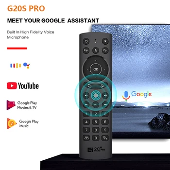  G20S PRO Smart Hlas, Diaľkové Ovládanie 2.4 G Bezdrôtový, Podsvietený Vzduchu Myši Gyroskop, IČ Vzdelávania Google Pre Android TV BOX G20BTS PLUS