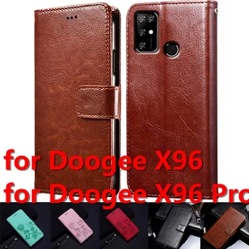  Luxusné Retro obal pre Doogee X 96 Prípade Kože Flip Peňaženky Karty Stojan Magnetické Knihy Kryt Telefónu pre Doogee X96 Pro