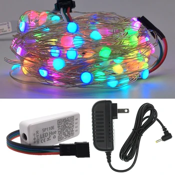  DC5V USB LED Dekoratívne Svetlo Reťazec Pre Spálne WS2812B RGB LED Svetlá Bluetooth Farebný Individuálne Adresovateľné