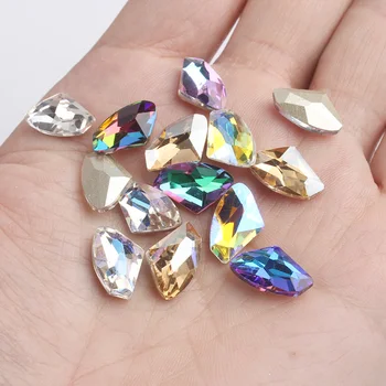  20-50pcs Poukázal Sekera Tvarované Nechty Umenie Crystal Drahokamu Manikúra Diamond Gem 3D Lesk Nechtov umeleckou Výzdobou Krásy 9x14mm