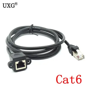  Cat6 Predlžovací Kábel RJ45 Mužov a Žien Skrutku Panel Mount Ethernet LAN Siete, Rozšírenie cate6 Káble 30 cm, 60 cm 100 cm