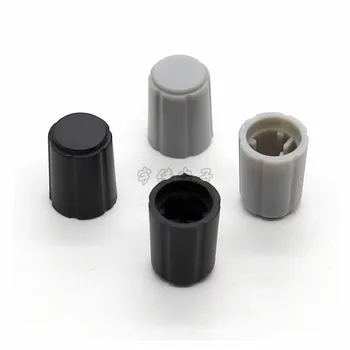  10 Kus 11.5 * 15mm, Čierny Sivý Plastový Gombík Pol Rukoväť D-Tvarované Vnútorné Otvorom 6 mm Potenciometer Prepnúť Nastavenie Gombíka