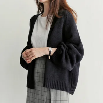  Jesenné a zimné kórejských študentov lenivý vietor bavlna voľné sveter s kabát žien všestranný sveter cardigan