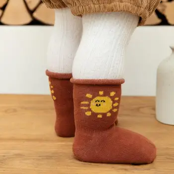  Bavlna Dieťa, Batoľa Dievča Ponožky Animal Print Baby Chlapci, Dievčatá Ponožky protišmyková Gumová Podlaha Ponožky Cartoon Dieťa Deti Uvoľňuje Ponožky