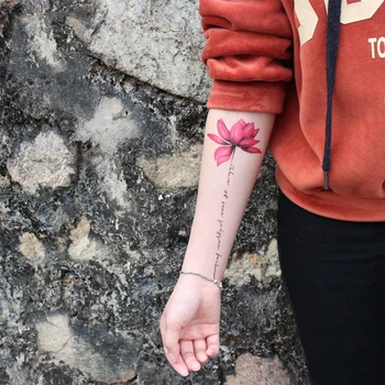  1pc Módne Farebné Kvety Tetovanie Ženy Strany Nepremokavé Dočasné Tetovanie Black Tattoo Nálepky Body Art Doprava Zadarmo