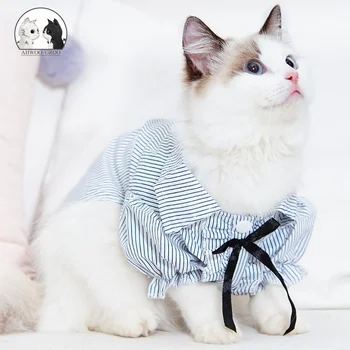  Pet Mačky, Oblečenie Pre Pet Prekladané Elegantné Luk Tričko Oblečenie Malý Pes T Košele Ružová Modrá Roztomilý Módne Miláčikov Kabát Kitty Mačiatko Oblečenie