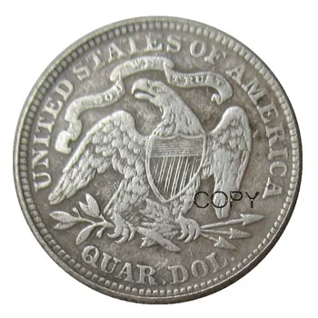  USA 1881 v Sede Slobody Štvrťroku Dolárov Strieborné Pozlátené 25 Centov Kópiu Mince
