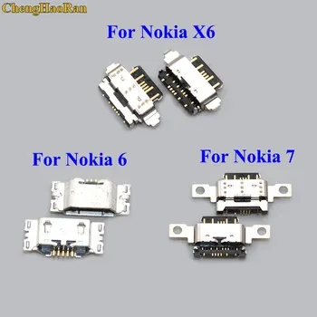 1PCS Pre Nokia X6 6 7 Micro Usb Nabíjanie Port Zásuvka Jack Konektor Dock Pre Nokia X6 TA-1099 6 TA-1000 TA-1003 7 Konektor Nabíjania