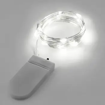  2 ks CR2032 String Svetlo s akumulátorom LED Svetlo 20 Led Micro Svetlá Na Striebro Medený Drôt pre DIY Svadobné Vrchol 10led 1pc