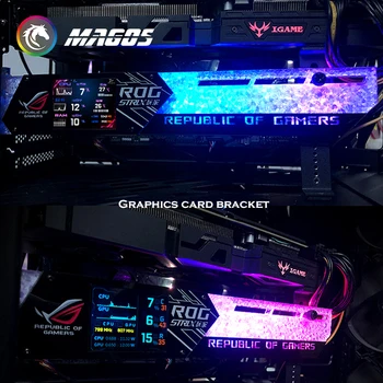  DIY RGB grafický procesor (GPU) Držiak VGA Grafická Karta Podpora 2.2 Inch Tempe.Monitor Gundam ROG Pre PC Gamer Kabinetu Dekorácie SYNC AIDA 64