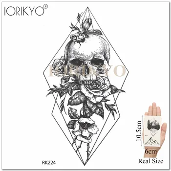  IORIKYO DIY Black Wolf Dočasné Tetovanie ženského Tela Umenie Kreslenie Geometrických Tetovanie Nálepky Mužov Totem Smrti Lebky Nepremokavé Tetovanie