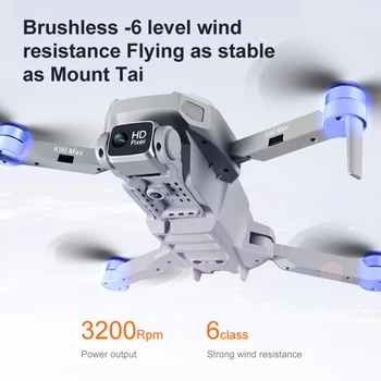  K90 MAX Nový GPS Drone 4K Profesionálne HD Kamery WiFi FPV RC Quadcopter Striedavý Motor Skladacia Prekážkou Vyhýbanie sa Dron dieťa hračky