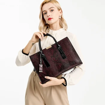  Móda Snakeskin vzor Tašky pre Ženy 2021 Kabelky Vysokej Kvality Usne Dámy Tote Bag Luxusné Dizajnér Ženy Messenger Tašky