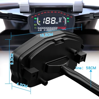  Univerzálne Motocyklové Digitálny Rýchlomer LCD počítadlo kilometrov Tachometra Indikátor Motocross Teplota Vody ATV Meter ABS palivomer