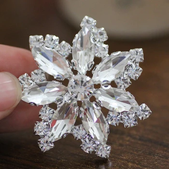  1pcs 45mm, crystal ab drahokamu nášivka silver base flatback s otvormi Šiť na drahokamu kvet tvar diy party šaty