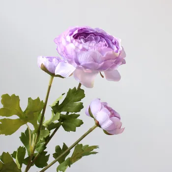  3-vedúci Ranunculus sprej Hodváb Umelé Kvety, svadobné kvety home party dekorácie