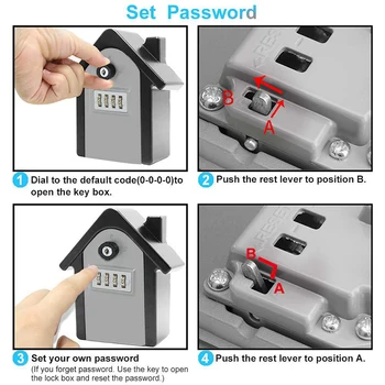  Veľké Anti-Theft Password Zadajte Trezor 4-Miestne Zmes Na Stenu Kovové Tlačidlo Box Vhodný Pre Multi-Zamestnanie Key Lock Box