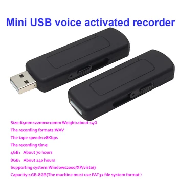  UR09 Najmenší USB Flash Ovládač aktivovaný Hlasový Záznamník Nabíjateľná audio záznamník hlasový záznam mini USB, hlasový záznamník