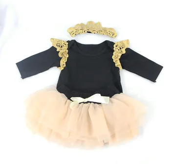  Móda 55 až 57 cm Detské Oblečenie Detské Dievčenské Šaty Pre Nové Letné Oblek Pre 22-23 Palcový Reborn Bábiky Čierna Princezná Clothings