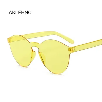  Letné Kolo slnečné Okuliare Ženy Značky Dizajnér Transparentné Odtiene Modrej Slnečné Okuliare Cool Color UV400 Oculos De Sol Gafas