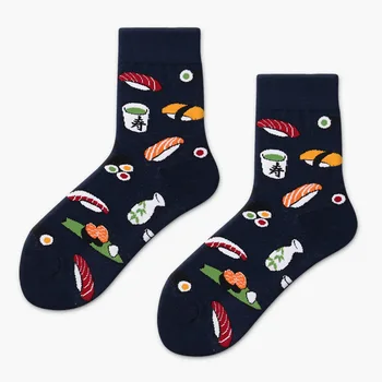 [WPLOIKJD]Zábavné Kreatívne Harajuku Sushi Cartoon Design Ponožky Japonský Posádky Ponožky Ženy Novosti Života Mujer Calcetines Sokken