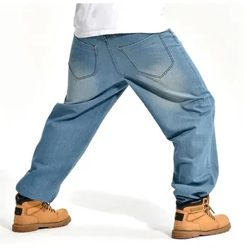 Muž voľné džínsy hip hop skateboard džínsy neforemné nohavice džínsové nohavice hip hop mužov ad rap džínsy veľká veľkosť 30-46 SHIERXI