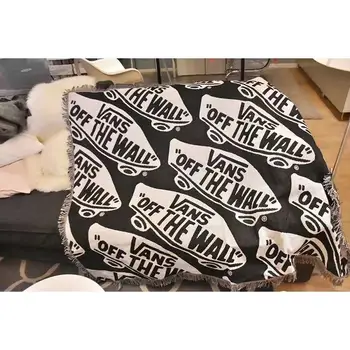  Čierna a biela obývacia izba deka siesta osobnosti pletený šál posteľ kryt gauč uterák domáce dekorácie gobelín protiprachový kryt