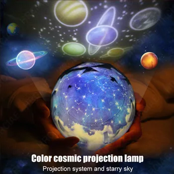  Hviezdne Nebo v Noci Svetlo Planéty Magic Projektor Zem, Vesmír LED Lampa Farebné Otočiť Blikajúce Hviezdy Deti Baby Vianočný Darček