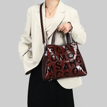  2021 Nové Luxusné značkové Kabelky Ženy Veľké Písmeno Dizajn a Módne Tašky cez Rameno, Kožené Crossbody Tašky pre Ženy Tote Bag