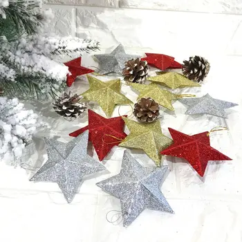  5 cm/7 cm/10 cm Vianočné Ozdoby Zlata Prášku Päť-špicaté Hviezdy, Vianočný Stromček, Dekorácie, Závesné Prívesok Hviezdy Plavidlá