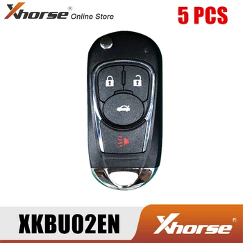  Xhorse XKBU02EN Drôt Diaľkové Tlačidlo pre Buick Flip 4 Tlačidlá anglický 5 ks/Veľa