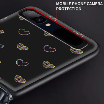  Čierny Tvrdý Telefón puzdro Pre Samsung Galaxy Z Flip Cover Pre ZFlip 5G Luxusné Späť Capa Tenké Fundas Taška Animal Roztomilý Láska Srdce