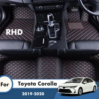  RHD Koberce Koberce Pre Toyota Corolla Hybrid 2020 2019 Kožené Nepremokavé Auto Podlahové Rohože Vlastné Auto Doplnky Interiéru Zahŕňa