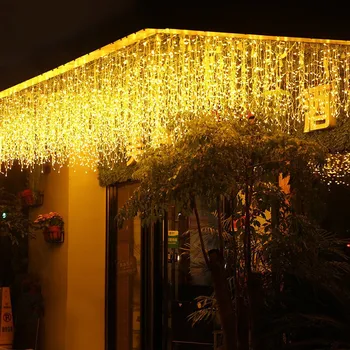  LED Dovolenku Víly Vence, Vianočné Opony Cencúľ String Ľahké Nepremokavé 3,5 M Časti spotreba 0,3-0,5 M Dekorácie Vonkajšie Svadobné Party