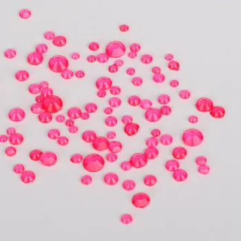  Zmiešané Veľkosť Svetelného Ružový Neon Crystal AB Flatback Sklo Non-Rýchla oprava Kamienkami Pre látky DIY Lepidlo-Lesk Na Nechty Umenie Dekorácie