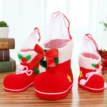  Candy bag Vianočné Tvorivé Topánky Ornament Darček Držiteľov Domáce Dekorácie Santa Claus Hrnú Slávnostné Strany Dodávok pre Deti