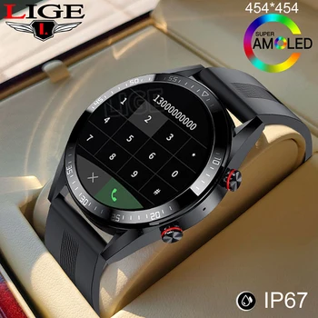  LIGE Smart Hodinky Mužov AMOLED Náramkové hodinky Pre Xiao Hodinky Bluetooth Hovor Športové Hodiny Fitness Smartwatch Android iOS Prehrávanie Hudby