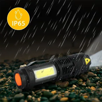  COB LED Q5 Mini Zoomovateľnom Ultra Svetlé Ručné LED Baterku AA Taktické Kempingové Svietidlo Vonkajšie Osvetlenie 14500 Batérie