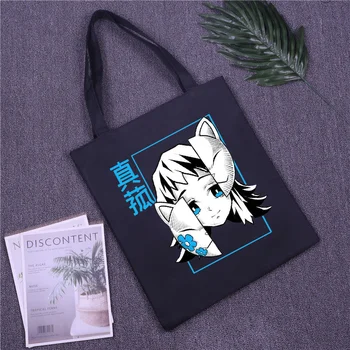  Démon Vrah Anime tlač veľkú kapacitu plátno nákupní taška nové Harajuku bežné vintage zábava goth tmavé taška cez rameno taška ženy