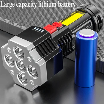  Päť-Jadrovom Výbuchu LED Baterka Silné Svetlo Nabíjateľná Super Svetlé Malé Xenon Špeciálnych Síl Vonkajší Multi-Function