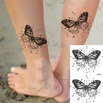 Akvarel Geometrické Vták Dočasné Tetovanie Pre Ženy, Dospelých Papierový Žeriav Kolibrík Falošné Tetovanie Zvierat Body Art Umývateľný Tatoos