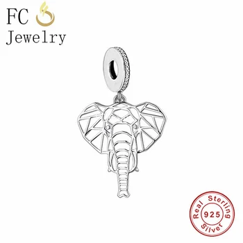 FC Šperky Nosenie Pôvodné Kúzlo Náramok Pandora 925 Sterling Silver Ploché Thajsko Slon Visieť Guľôčka Na Výrobu Ženy Berloque