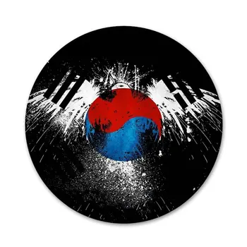  Južná Kórea vlajky zástavy Ikony Kolíky Odznak Dekorácie Brošne Kovové Odznaky Na Odevy Batoh Dekorácie 58mm