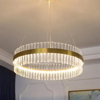  Luxusné LED Luster Krištáľové Lampy, Obývacia izba, Spálňa Moderný Luster Osvetlenie Kruhu Hanglamp Loft Svetlo Nordic Lesk